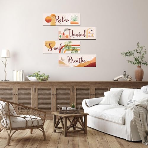 Décoration murale orange Wasise de 4 pièces pour salon - 3