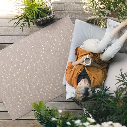 Tapis jardin extérieur rectangle en vinyle imperméable 100x150 cm décoration balcon - 3