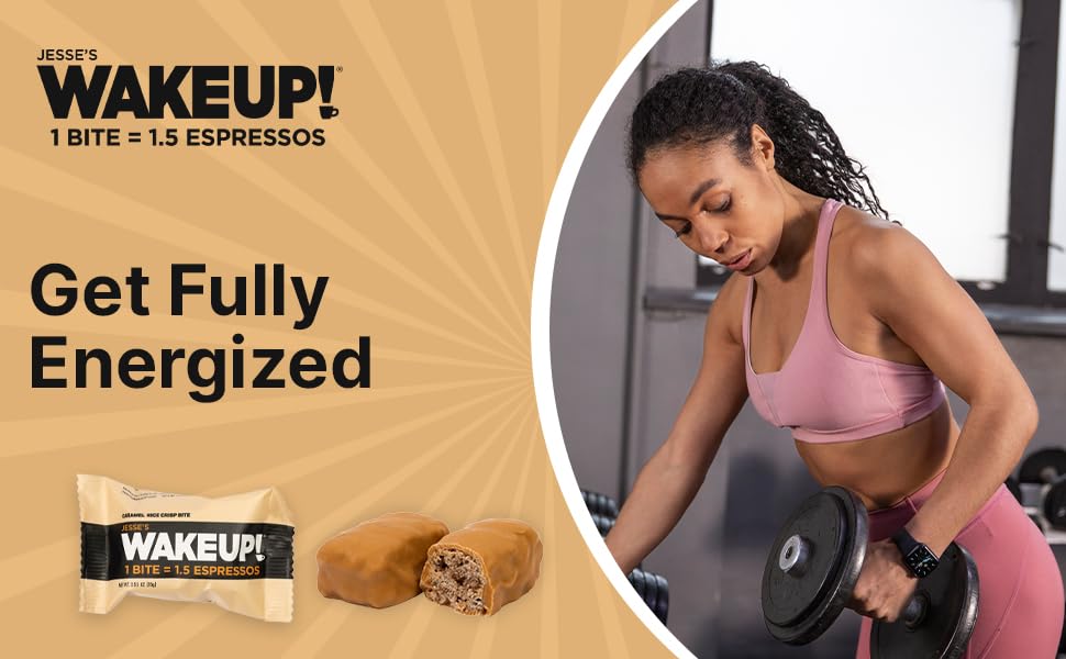 Image of WAKE UP! Caffeinated Protein Bites - VALUE PACK - 6 Cartons (48 Bites) 3 Caramel & 3 Peanut Butter Proprietary Blend with 175mg Caffeine (1 Bite = 1.5 Espressos) Boosts Focus & Clarity - Gluten-Free, Vegetarian, Kosher
