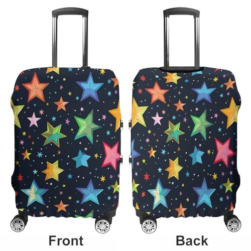 Simple Colorful Stars Luggage Cover, Washable Elastic Suitcase Cover Protector Fit 18-32 Inch Luggage3