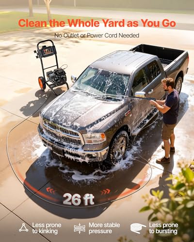 Image of VEVOR Gas Pressure Washer 2900 PSI and 1.85 Max GPM, Upgrade Aluminum Pump with Spray Gun and Wand, 4 Nozzle Set, Gas Powered Pressure Washer for Cars, Fences, Driveways, Homes, Patios, Furniture