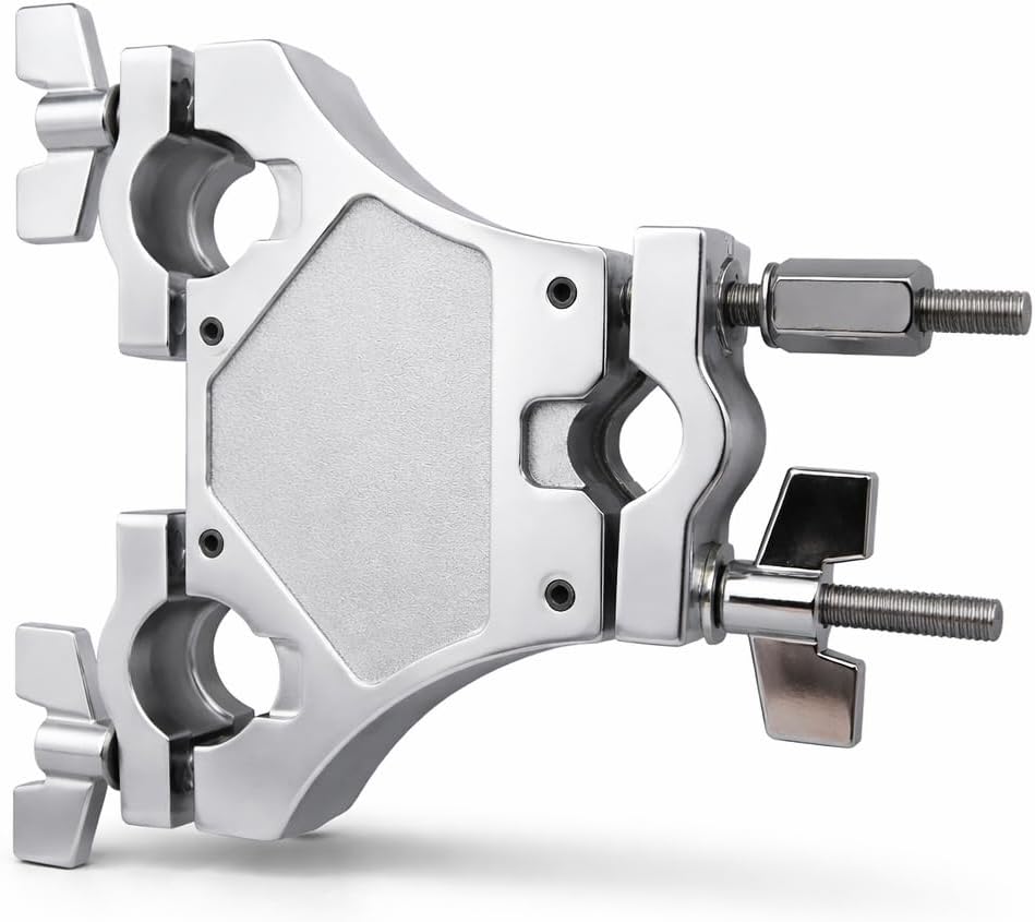 AIAS 3 Way Multi Clamp for 7/8 Inch Diameter Tom or Cymbal Arms Alloy Steel Drum Mount Hardware