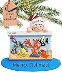 Personalized Fish Ornament 2025 | Free 24h Customization | Laser Engraved Pet Christmas Ornaments for Tree | Custom Gift Wrapped Kid with Aquarium Keepsake for Little Boys, Girls