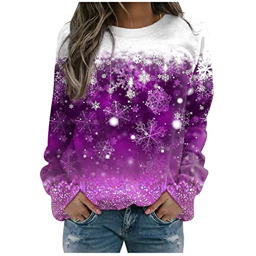 Generisch Damen Weihnachtspullover Lustig Weihnachts Sweatshirt mit...