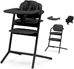 Cybex LEMO 2 chaise haute convertible, ensemble 3-en-1, grandit avec l'enfant jusqu'à 209 lb, réglage de la hauteur et de la profondeur à une main, fonction de sécurité anti-basculement - Bleu pierre