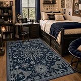 meejou Vintage Boho Gothic Sun and Moon 5×7 Rug