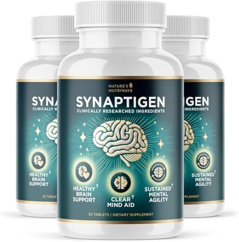 Synaptigen – Natural Supplement with Inulin Powder, Probiotics 3.5 Billion CFU, for Daily Wellness – Made in USA, Non-GMO, 30 Tablets – 3 Month Supply