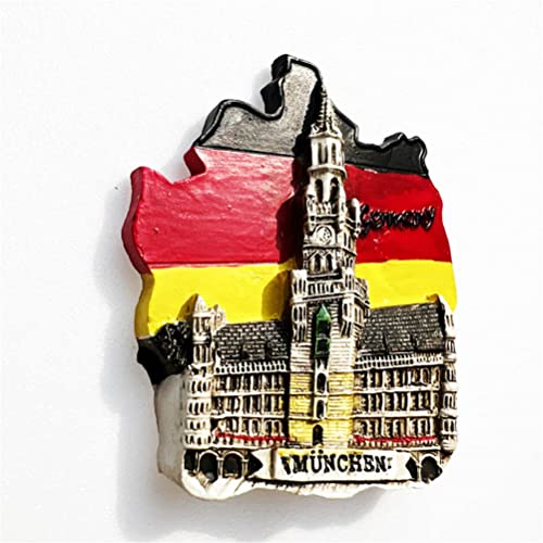 Imán decorativo de refrigerador Munich Germany 3D pintado a mano miniatura 3