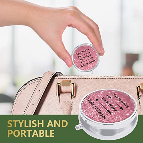 Image of Pill Box, Small Pill Case for Purse & Pocket, Travel Medicine Organizer | Cute Travel Medicine Organizer, Portable Medicine Container Holder to Hold Vitamins, Medication, Fish Oil & Supplement