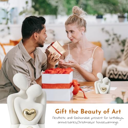 Romantic Couple Hugging Porcelain Statue - Modern Ceramic Decor - Image 6