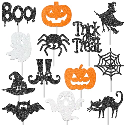 30pcs Halloween Party Cupcake Toppers Halloween Ghost Boo Theme C...