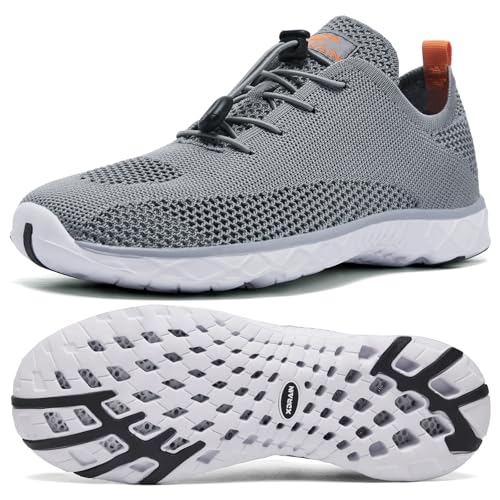 ALEADER Xdrain Men's Water Shoes Lightweight Pool Swim Shoes for Water Sport, Tennis, Walk & Travel