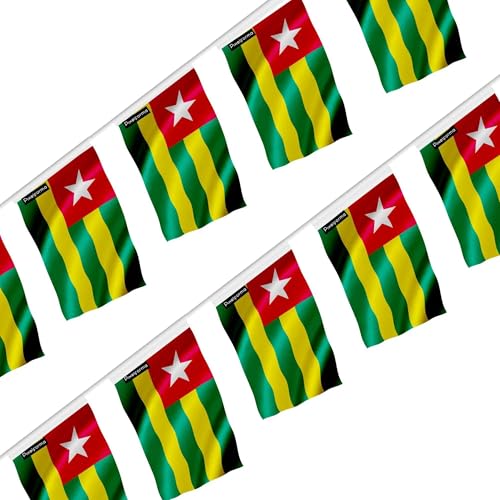 Guirlande drapeau Togo 14x21cm en lot de 50 pièces pour décoration