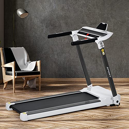 Image of Portable Compact Treadmill for Home, Foldable Small Mini Treadmills for Small Spaces, 3.5 HP Motorized Walking Pad Treadmill with Bluetooth, 14 KM /H, 330 LBS Capacity