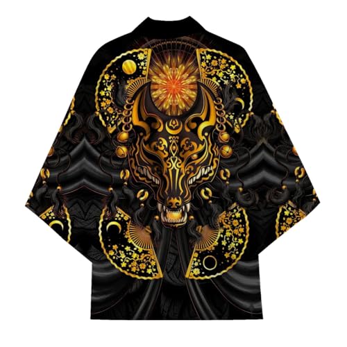 AMOMA Unisex Lightweight Open Front Breathable Harajuku Japanese Kimono Cardigan Yukata2