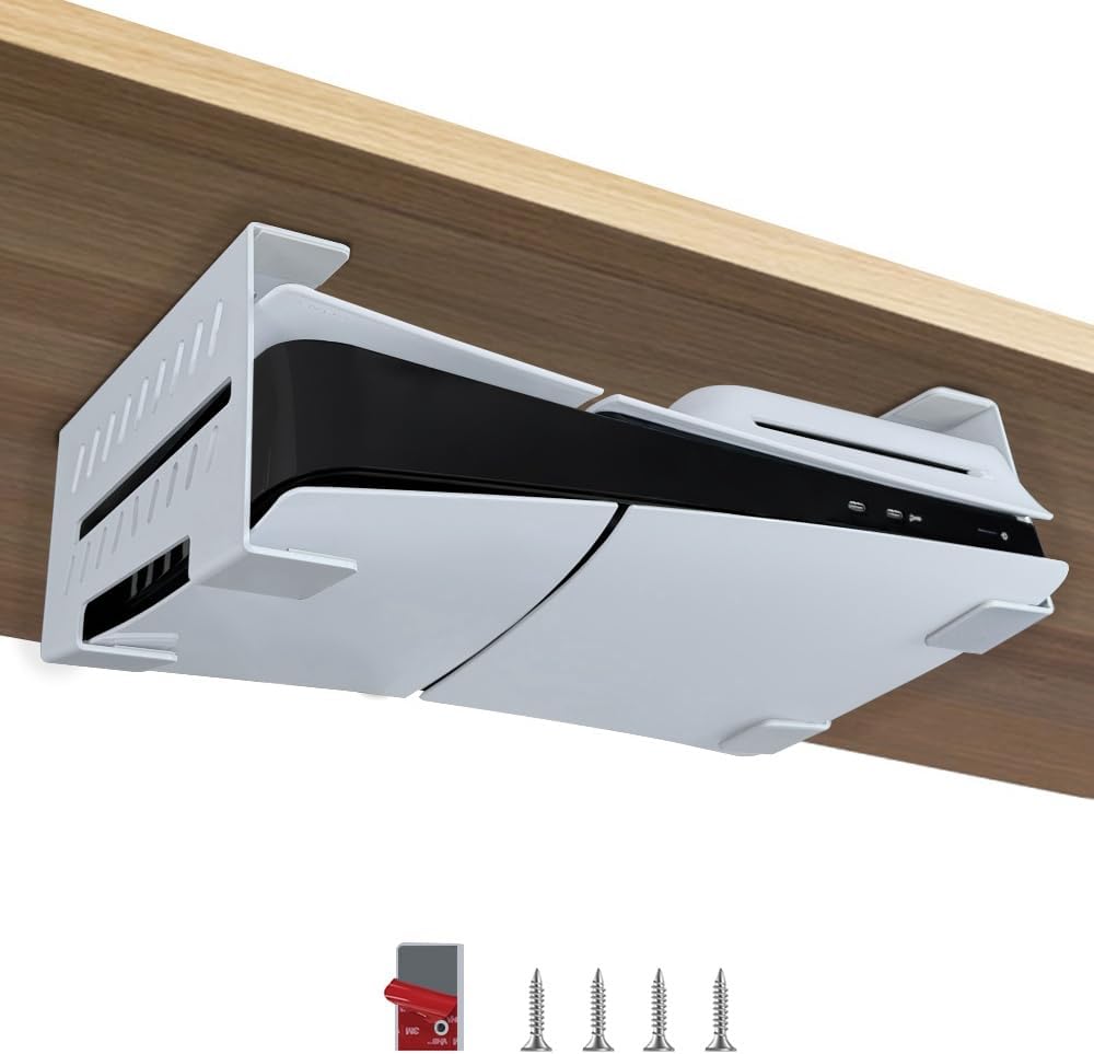 Amazon.com: PS5 Slim Under Desk Mount, Chanvoo Aluminum Under Desk ...