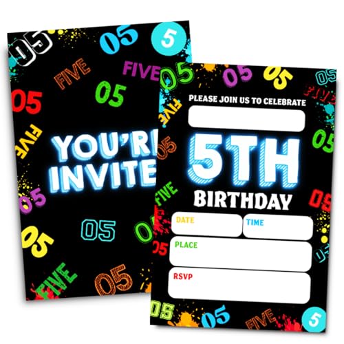 Invitaciones de fiesta 5 cumpleaños para repartir en el colegio de niños