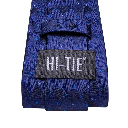 Image of Hi-Tie Men 63inches Tie Set Extra Long Necktie Paisley Tie Pocket Suqare Cufflinks Big and Tall Men Tie