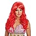 Sirena Peluca Niñas Largo Rizado Roja Peluca Cosplay Peluca con Gorro de...