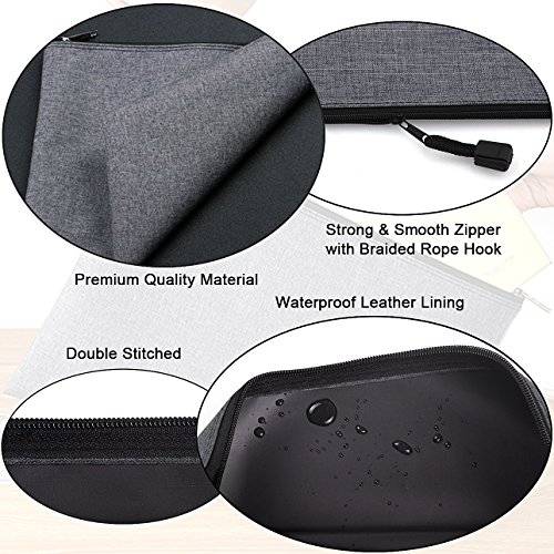 Advcer 5 Pack Canvas Zipper Tool Bag Set - 5 Sizes B4 A4 B5 A5 B6, Heavy Duty Waterproof Multipurpose Utility Multi Tool Storage Pouch Case For Organizing & Sorting Household Tools, Spare Parts (Gray) #TOP2