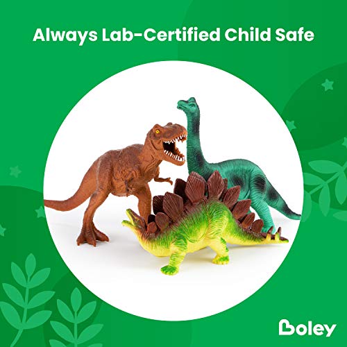 Boley 12 Pack 9-Inch Educational Dinosaur Toys - Kids Realistic Toy Dinosaur Figures For Cool Kids And Toddler Education! (T-Rex, Triceratops, Velociraptor, And More!) #TOP3