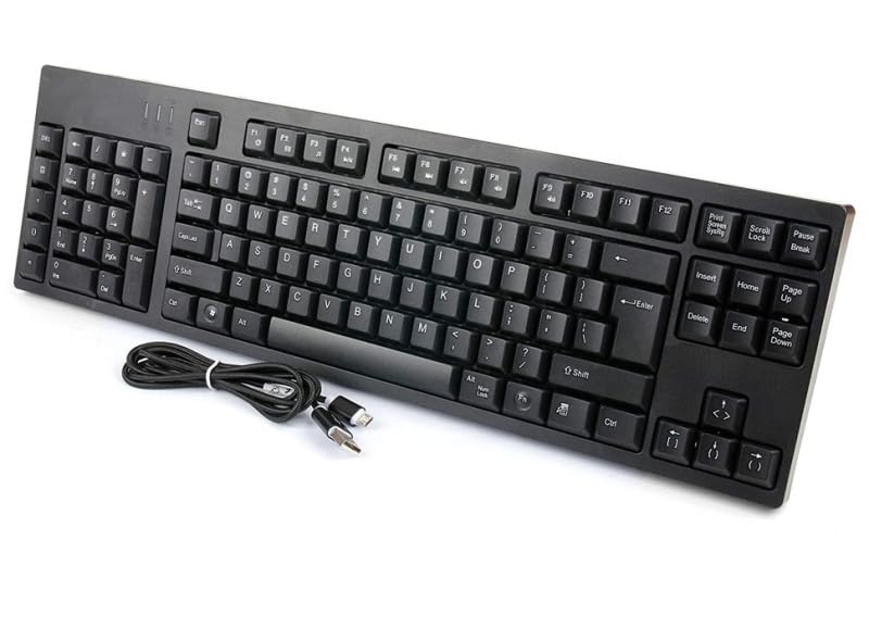 Genérico Teclado para Zurdos, Teclado con Cable Ultrafino con 2 Puertos USB para Ordenador portátil Notebook