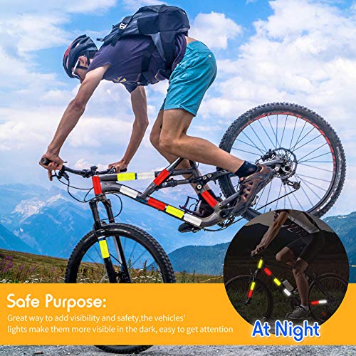 Image of (48 Pcs) Warning Reflective Safety Stickers Night Visibility Adhesive Stickers Waterproof Reflective Tape Stickers,1.18 x 3.25 Inch Compatible with Renlt Trber