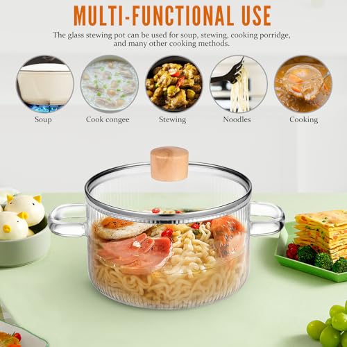 Casserole transparente en verre et finitions bois design moderne - 6