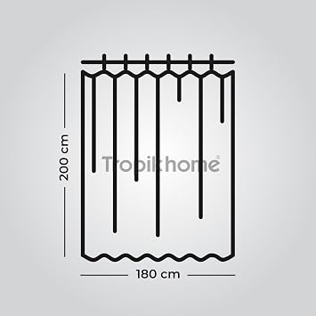 Tropik Home Ağaç Desen Banyo Duş Perdesi-beyaz Renk Duş Perdesi Ve Küvet Perdesi, 180x200 cm Lüx Banyo Perdesi