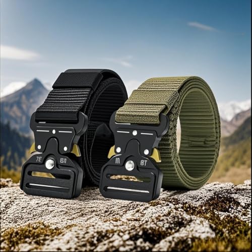 Men's 6-Piece outdoor Belt Set – Nylon Work Belt with Alloy Buckle for Outdoor & Workwear,with Keychain & Bottle Clip3