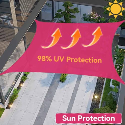 Toile ombrage extérieur imperméable avec protection 98% UV pour terrasse et jardin