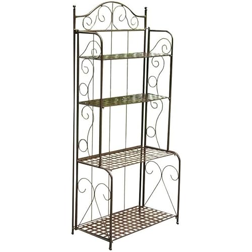 4-Tier Iron Indoor/Outdoor Bakers Rack (Bronze)