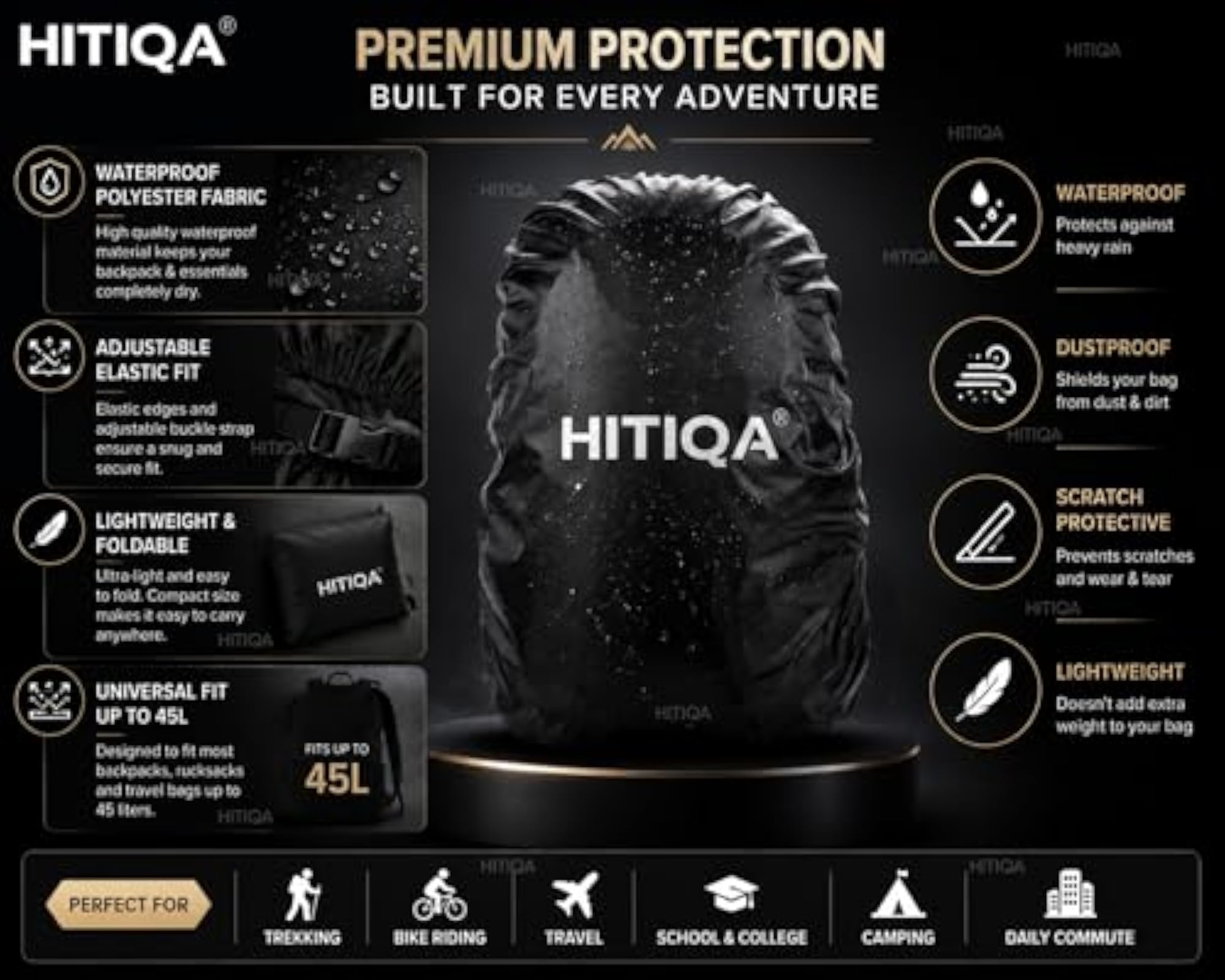 Rain Cover for Backpack, Waterproof Travel Accessory