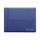 Leather 7 Ring Business Check Binder for 3 on a Page Checks By David Nathan Leather (blue)