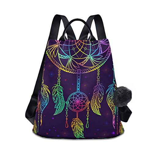 Alaza Colorful Dream Catcher With Ornament And Night Sky Stars Backpack With Keychain For Woman Ladies #TOP15