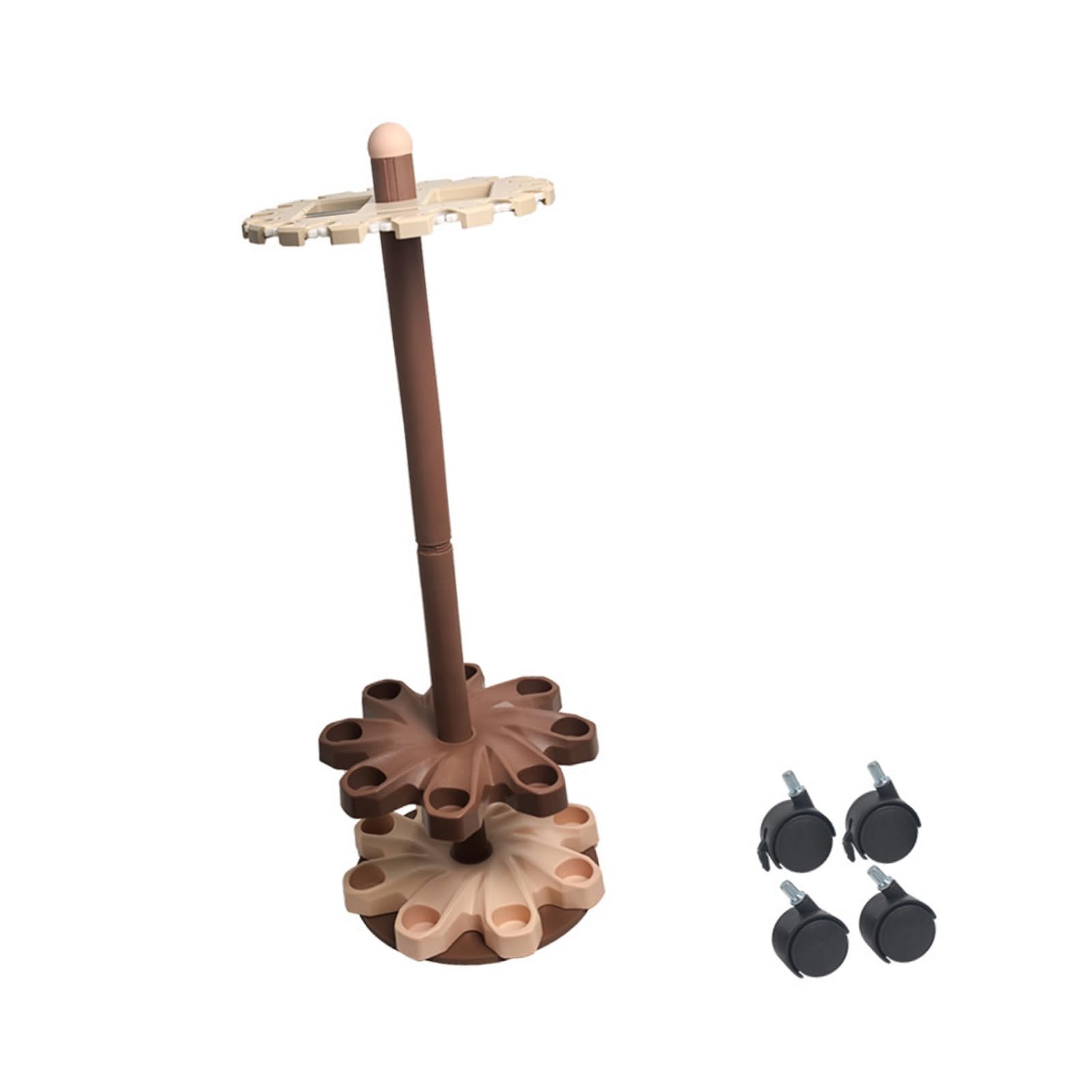 NPYQ 360 Degree Rotating Base with Casters, Fishing Poles Holder Stand for Garage Rod Organisers Rack for 16 Rods Rod Organisers