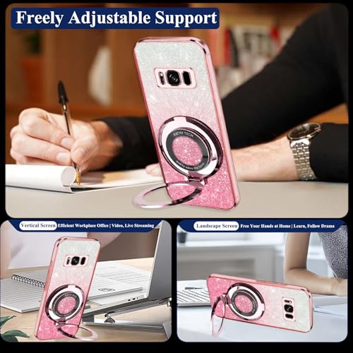 Coque compatible MagSafe Samsung S8 Plus silicone transparent anneau