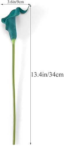 Miniatura 3 de 22 flores artificiales de lirio de pavo real real Lataex de 13.4 pulgadas, para decoración del hogar para flores de primavera, cocina del hogar,