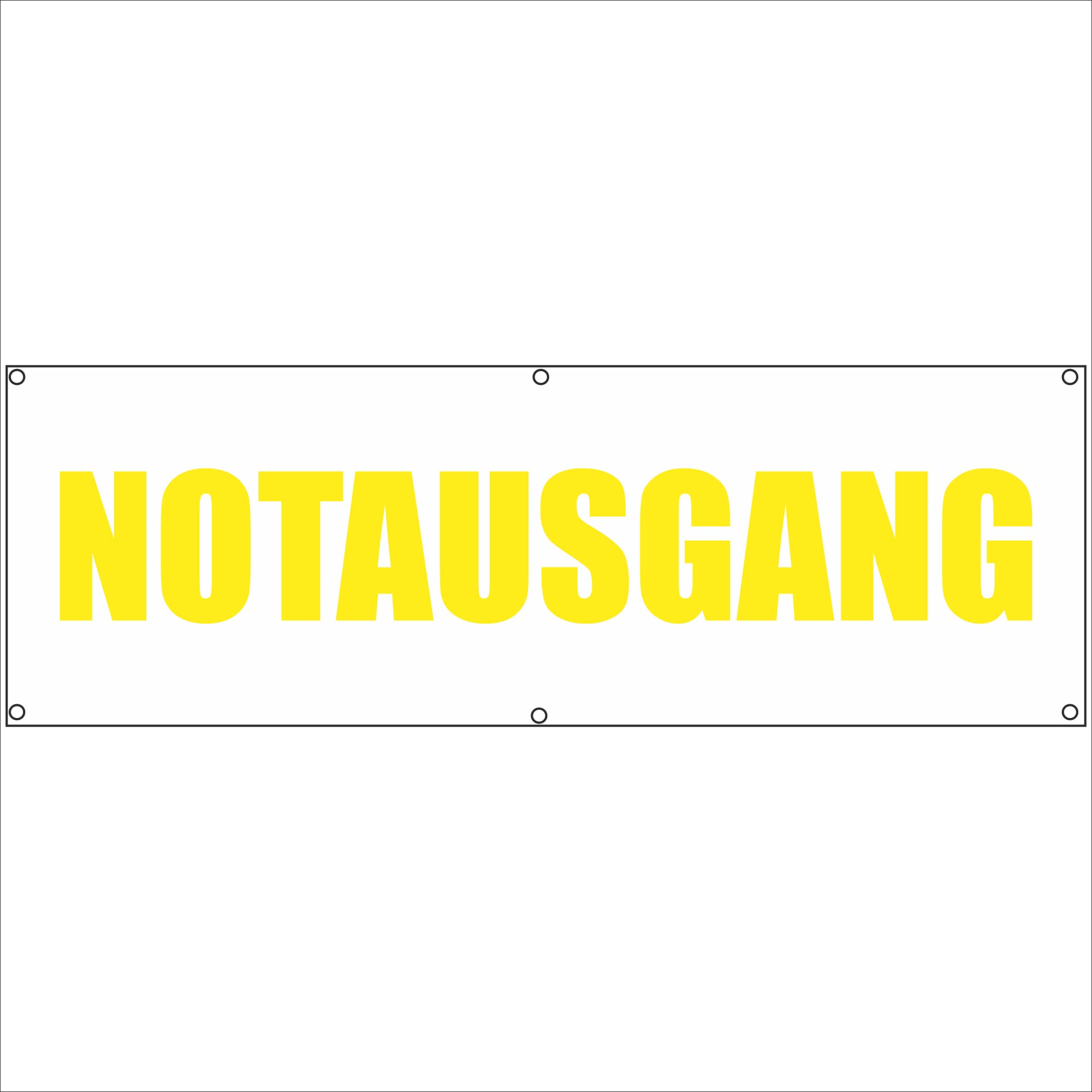 Publicidad lona/lona - Andamio P060 - Salida de emergencia - Nuevo - 150 cm - Para Obras, Jardín, valla o Evento X 50 Cm - para obras, jardín, valla o Evento