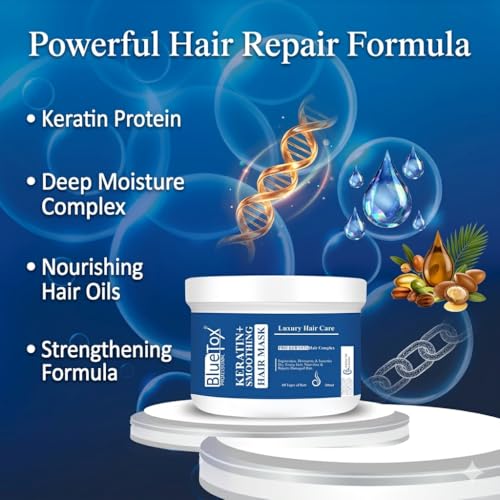 Image of keratin smoothning hair Repair Mask for Dry & Damaged Hair | sulfate and paraben free | Professional mask for Strengthening and Repairing Hair | For Chemically Treated Hair Type