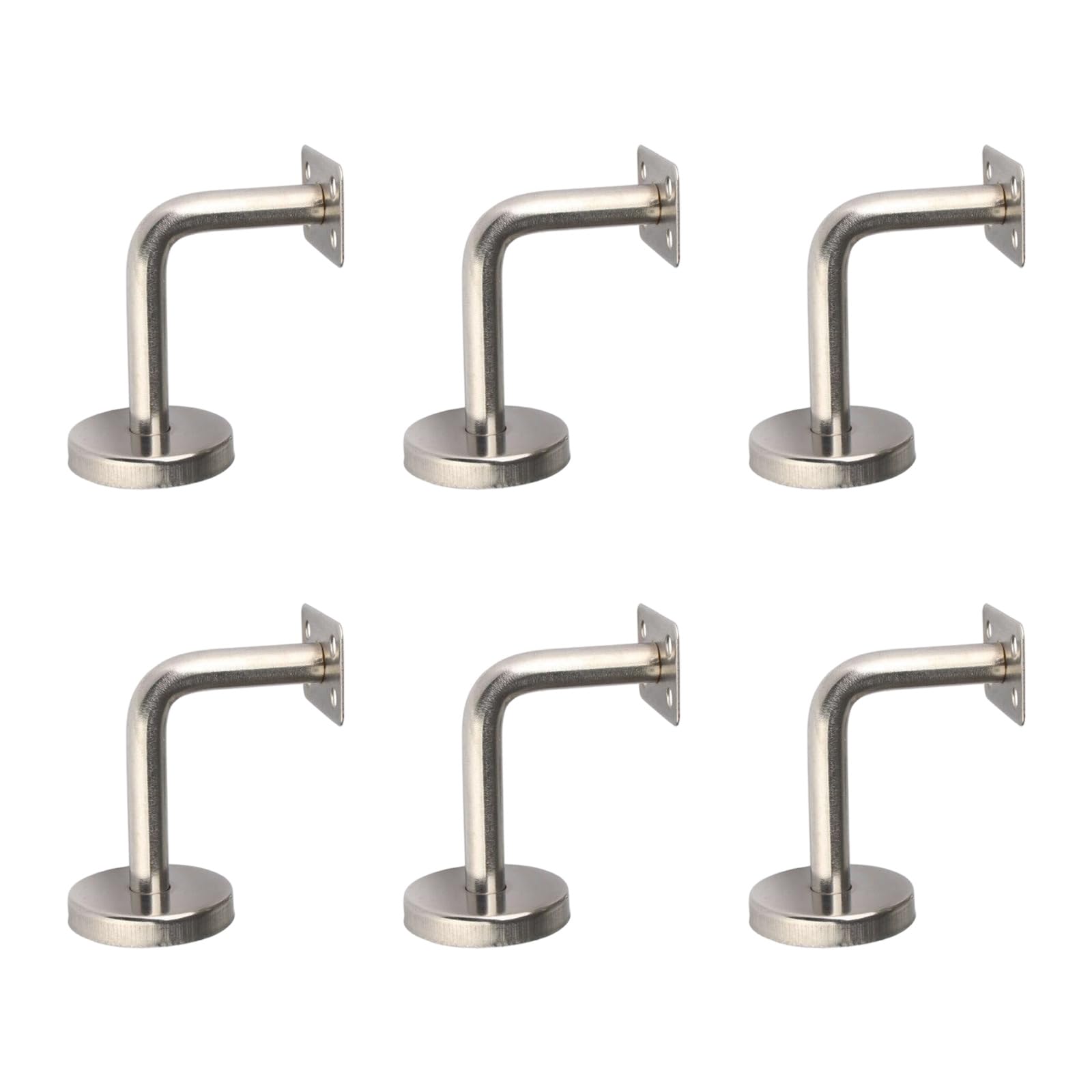 6Pcs Stainless Steel Stair Handrail Bracket Stair Railing Guardrail Fixed Bracket for Wood, Guardrail, Railing Stainless Steel Handrail