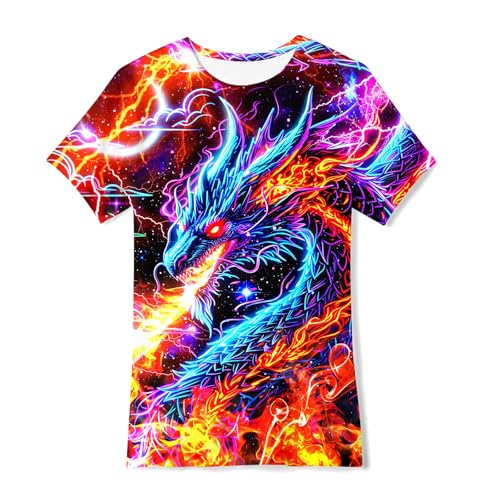 Image of uideazone Tshirts for Boys Kids Short Sleeve T-Shirt 3D Graphic Tee Shirts Tops Clothes 4-16 Years