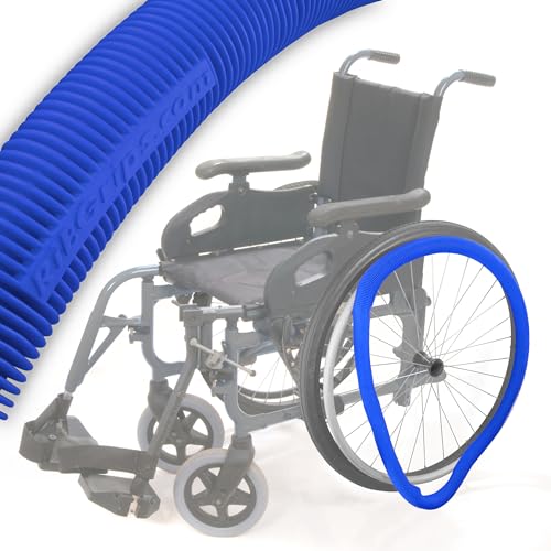 RibGrips Wheelchair Handrim Covers (22.50” – 23.00” Handrim Diameter, Blue)