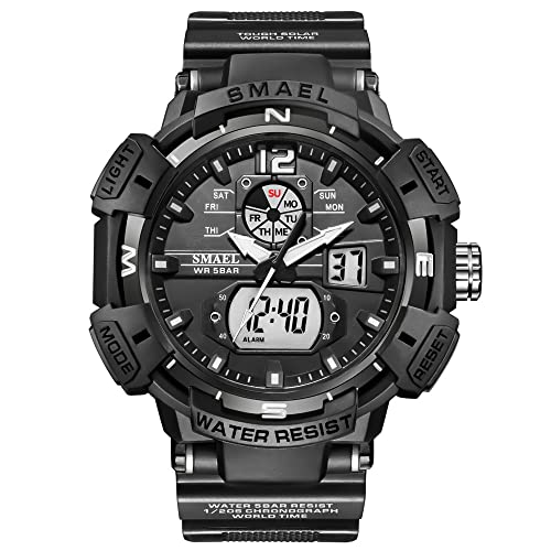 Montre numérique pour homme SMAEL 8045 design élégant noir