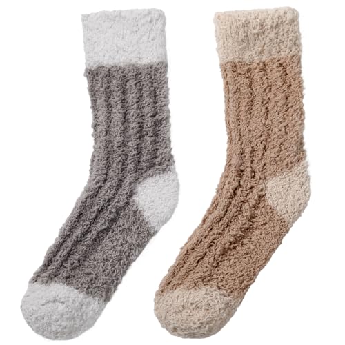 Tavaleu Fuzzy Socks for Women, Fluffy Socks Women, Winter Cozy Sock, Warm Slipper Home Sleeping Sock for Womens