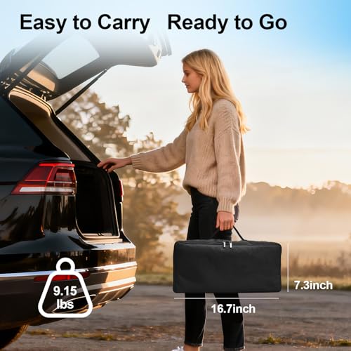 Image of 120 inch Projector Screen with Stand, Portable Outdoor Projection Screen Rear Front Movie Screen with Carry Bag Wrinkle-Free 16:9 4K Washable for Indoor Home Theater, Backyard Movie Night 120inch