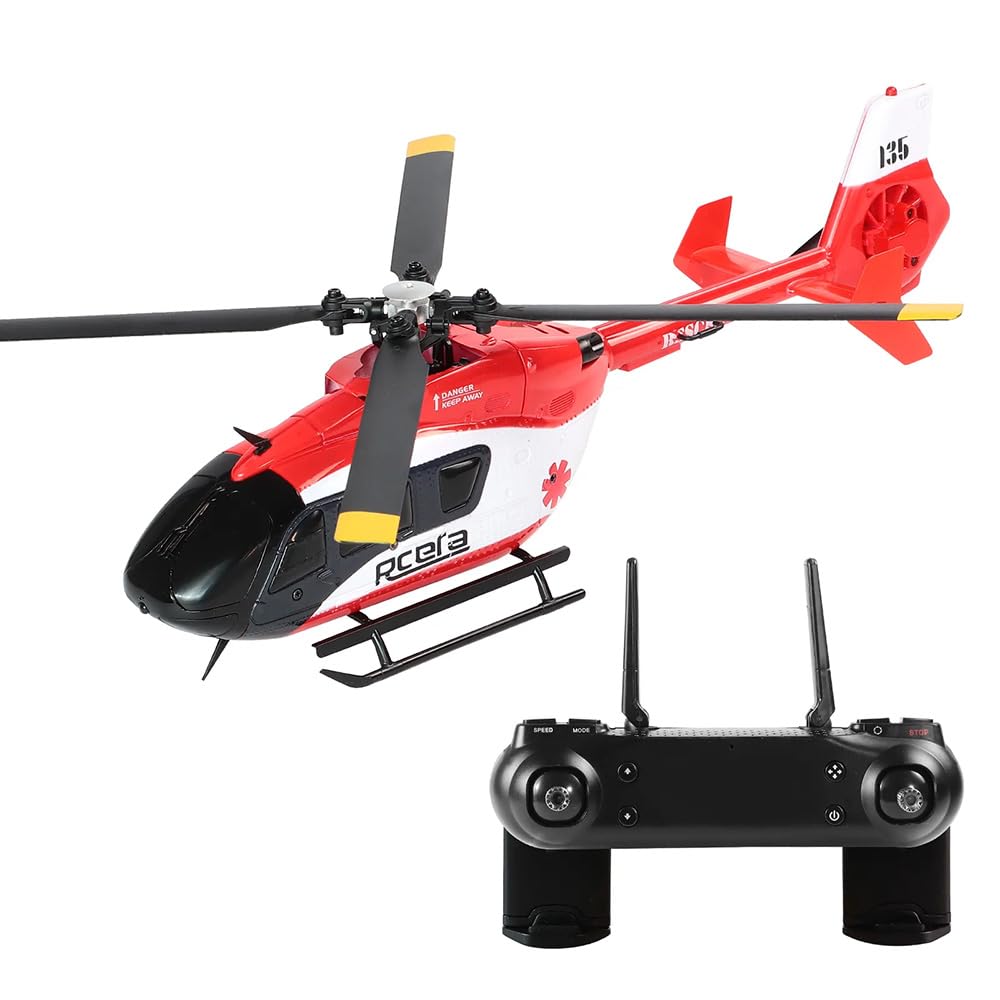 Torcster Hubschrauber H-135 rot/Weiss 6G 260mm RTF 2,4G Ferngesteuert 3D Anfänger Indoor Heli