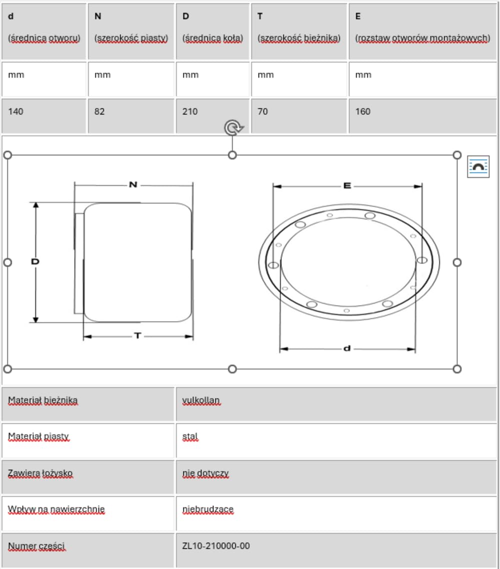 JAZGOT Ruota motrice 210x70 mm per transpallet EPT20-15ET2, LINDE MT15