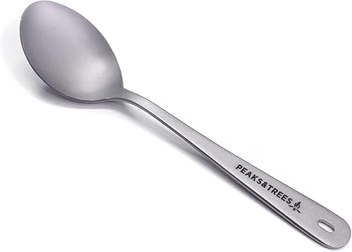PEAKS&TREES Cuchillo Tenedor de Titanio Cuchara Tenedor Cuchillo Spork Durable & Ligero Utensilios de Camping Hecho en Japón (Cuchara)