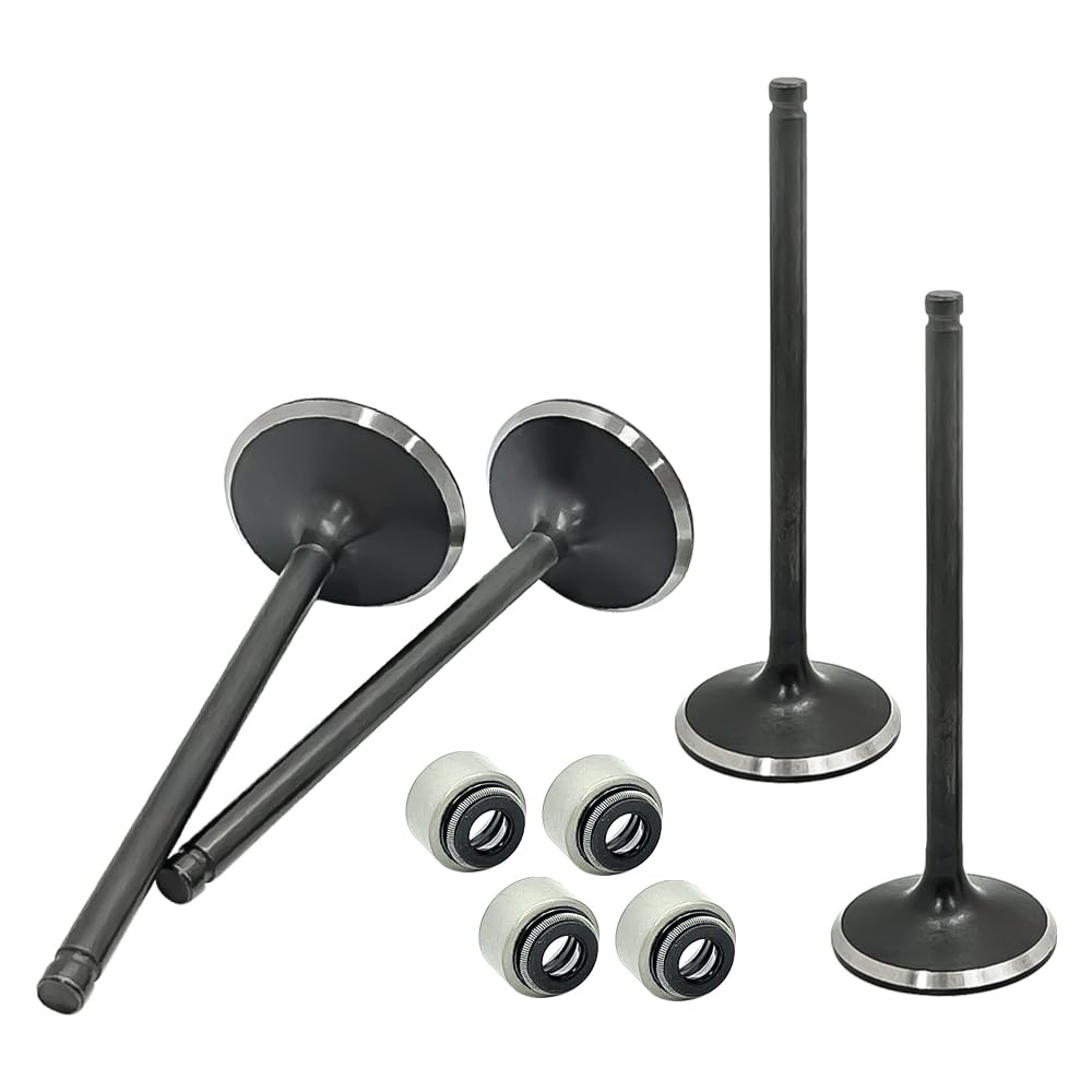 Juego de válvulas de admisión y escape con retenes de vástago aptas para Polaris Predator 500 Outlaw 500 2003-2007 3087981 3087982